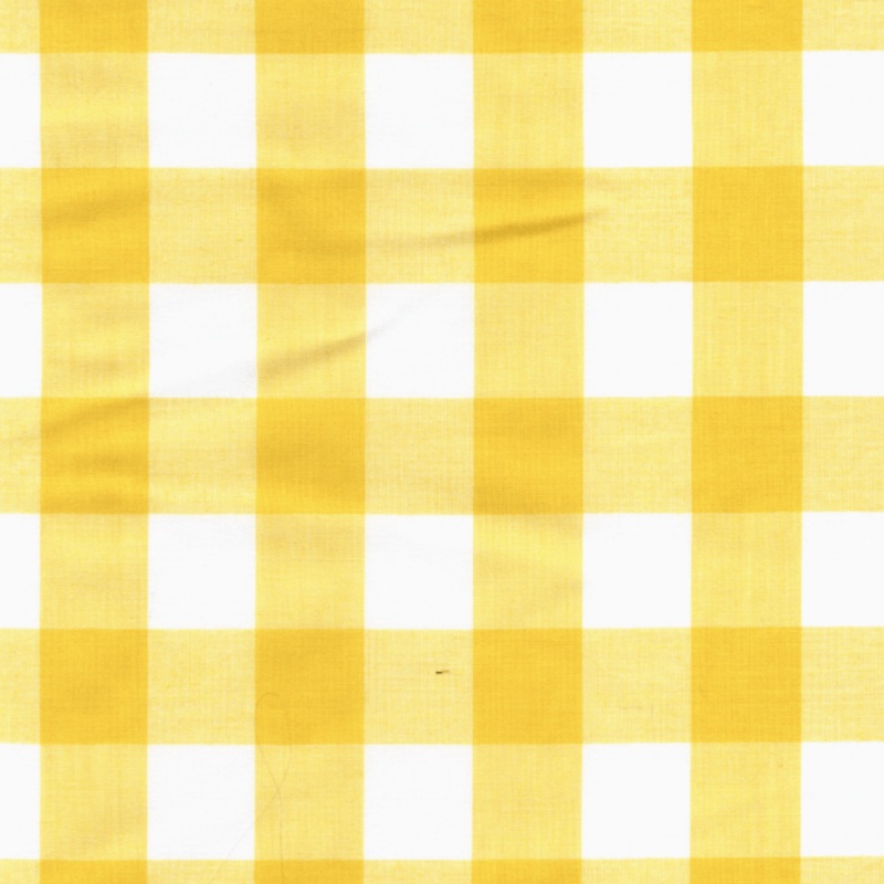 Yellow 1 Inch Gingham Fabric - Reorderable