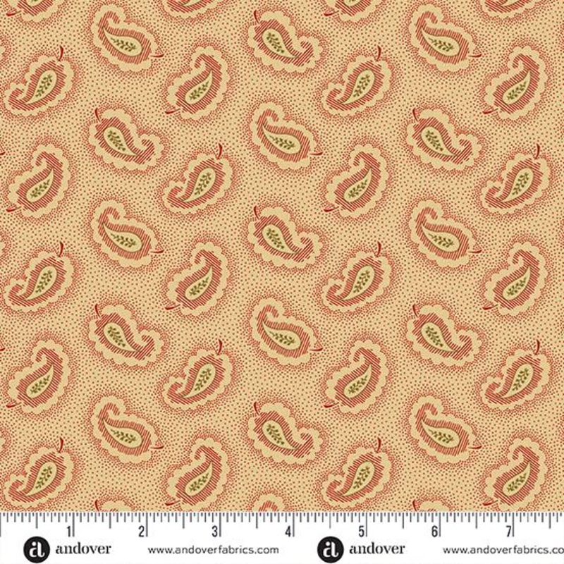 AND Carolina Paisley - A-5314-R Red - Cotton Fabric