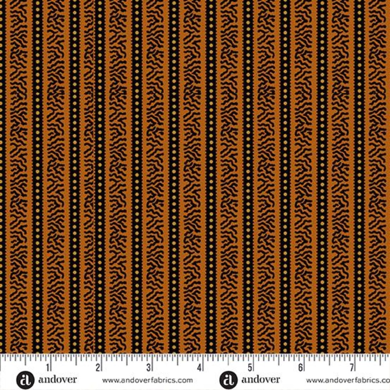 AND Carolina Striped Side - A-5181-O Cheddar - Cotton Fabric