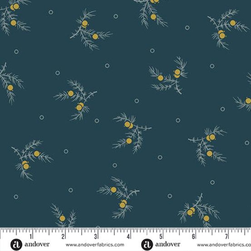 AND Carolina Tossing Sprig - A-5315-B Blue - Cotton Fabric