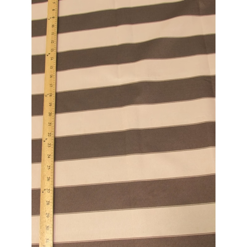 2 Tone Stripe Deck Canvas Outdoor Waterproof Fabric / Brown/Mocha / Sold By The Yard Closeout!!!