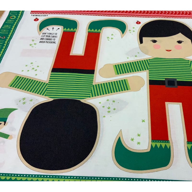 XP032 Make Your own Elf on the shelf boy & Girl Teddy Christmas Panel from Moda