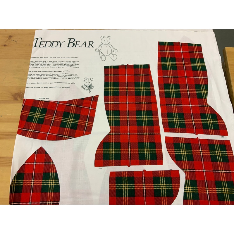 XP033 Make Your own Tartan Teddy Bear Christmas Panel