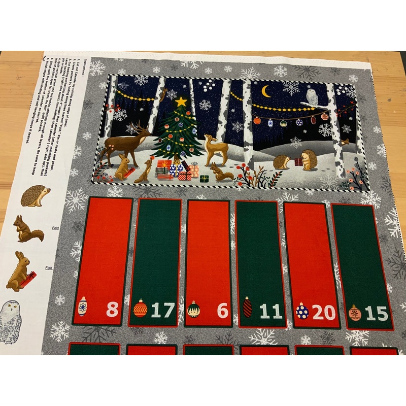 XP043- Christmas woodland scene Advent Panel - Littondale