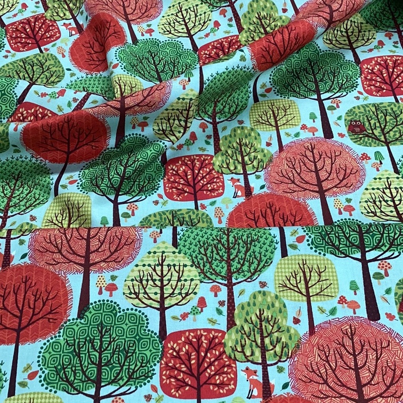 1520 Forest Friends Trees The Henley Studio | Makower UK - 1/2 metre