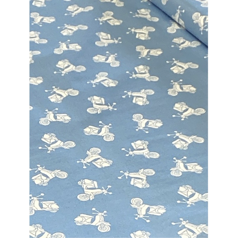 1655 Vacation Tonal Scooters The Henley Studio Blue | Makower - 1/2 metre